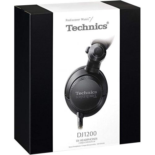  [아마존베스트]Technics Professional DJ Headphones with 40mm CCAW Voice Coil Drivers, 270° Swivel Housing and Locking Detachable Cord; Lightweight, Foldable High Input - EAH-DJ1200 (Black)