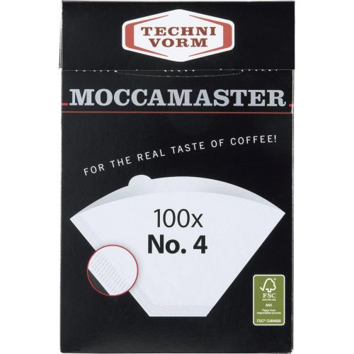  Technivorm Moccamaster #4 White Paper Filters, 100-count per box