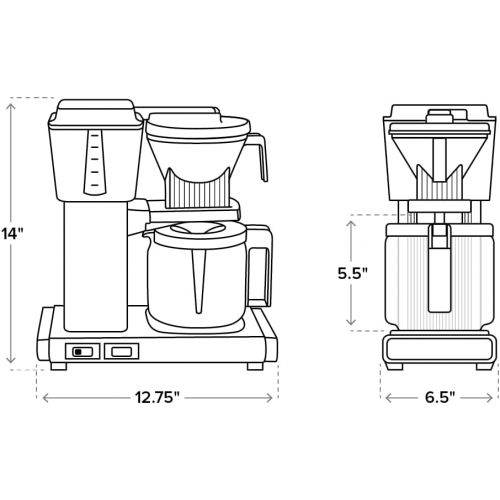  Technivorm Moccamaster 53945 KBGV 10-Cup Coffee Maker Red, 40 oz, 10 Cup, 1.25 L