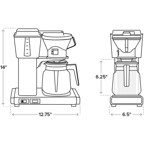  Technivorm Moccamaster Technivorm 59691 KB Coffee Brewer, 40 oz, Brushed silver