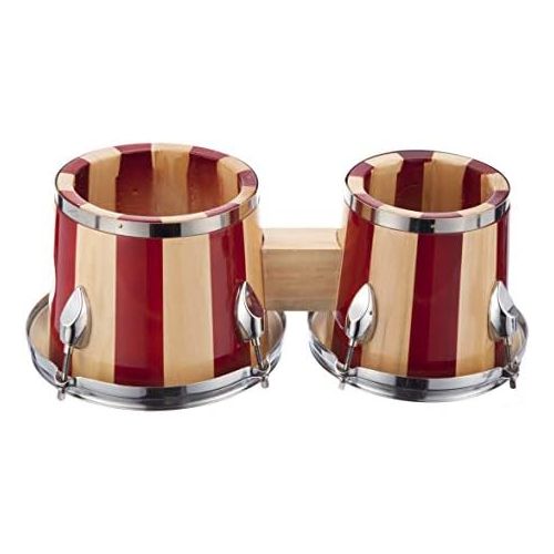  [아마존베스트]Technote 7 inch and 8 inch Bongo Set - Red and White Stripe