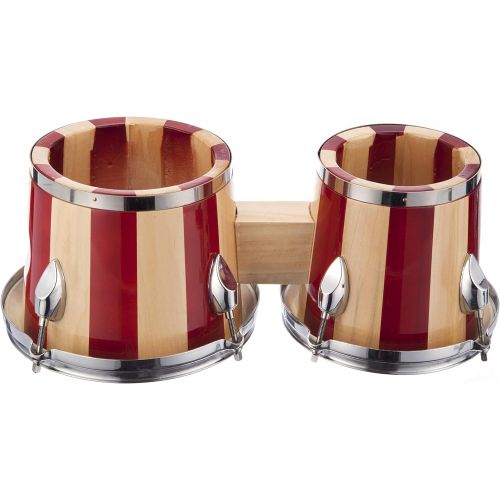  [아마존베스트]Technote 7 inch and 8 inch Bongo Set - Red and White Stripe