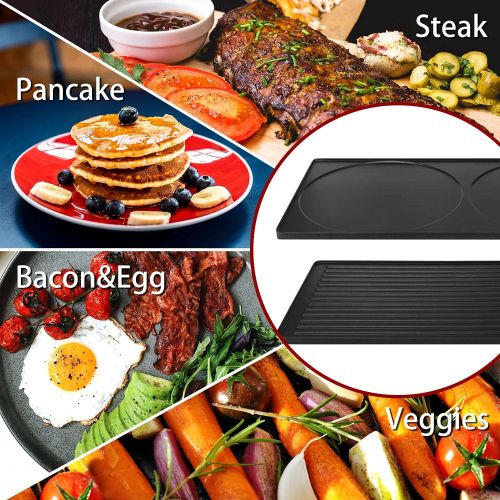  Raclette Table Grill, Techwood Electric Indoor Grill Korean BBQ Grill, Removable 2-in-1 Non-Stick Grill Plate, 1500W Fast Heating with 8 Cheese Melt Pans, Ideal for Parties and Fam