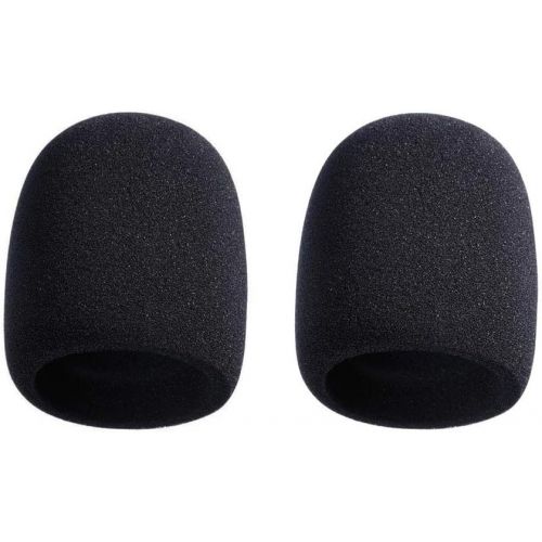  TeckeeTom 2pcs AT2020 Microphone Foam Cover Windscreen Pop Filter Black Compatible with Mic Audio Technica AT2020 ATR2500 AT2035 AT2050 AT4040 Cardioid Condenser Microphone Noise Reduction