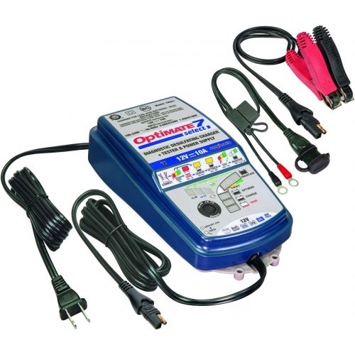  Tecmate Optimate 7 Select, TM-251, 9-Step 10Amp Battery Charger for 12V Starter and deep Cycle Batteries