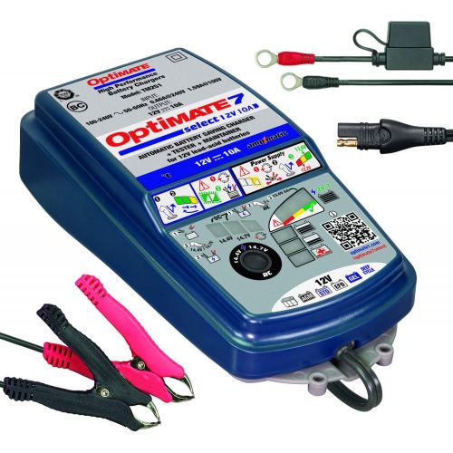  Tecmate Optimate 7 Select, TM-251, 9-Step 10Amp Battery Charger for 12V Starter and deep Cycle Batteries
