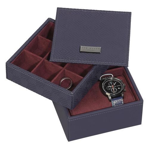  Ted Baker Storage Box For Cufflinks and Watches, Cadet Blue