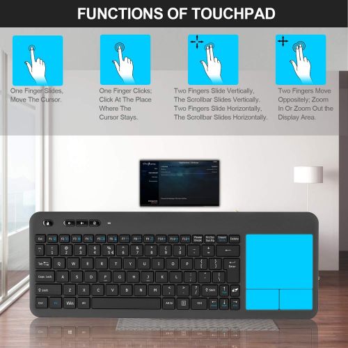  [아마존 핫딜] [아마존핫딜]Wireless Keyboard, TedGem 2.4G Wireless Keyboard with Touchpad Keyboard Wireless Soft Touch Keyboard Ergonomic PC Touch Keyboard, Keyboard with Nano USB Receiver for Laptop/Mac/PC/