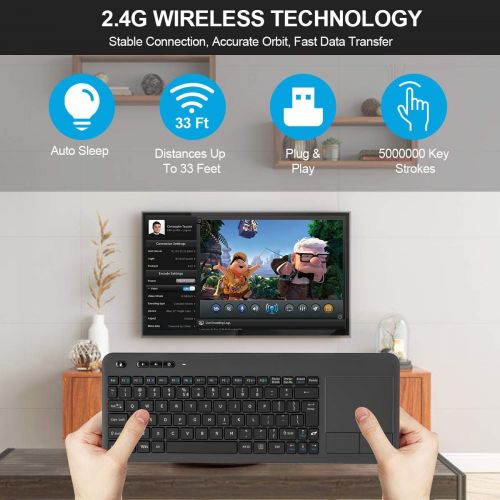  [아마존 핫딜] [아마존핫딜]Wireless Keyboard, TedGem 2.4G Wireless Keyboard with Touchpad Keyboard Wireless Soft Touch Keyboard Ergonomic PC Touch Keyboard, Keyboard with Nano USB Receiver for Laptop/Mac/PC/