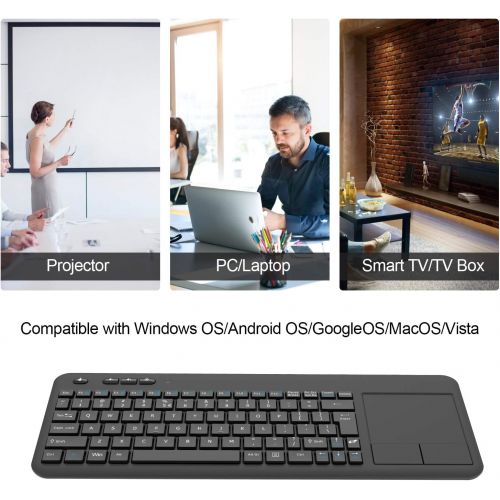  [아마존 핫딜] [아마존핫딜]Wireless Keyboard, TedGem 2.4G Wireless Keyboard with Touchpad Keyboard Wireless Soft Touch Keyboard Ergonomic PC Touch Keyboard, Keyboard with Nano USB Receiver for Laptop/Mac/PC/