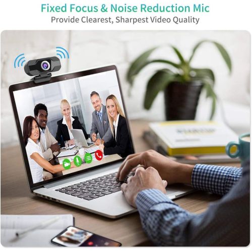  [아마존베스트]PC Webcam, TedGem 1080P Full HD Webcam USB Desktop & Laptop Webcam Live Streaming Webcam with Microphone Widescreen HD Video Webcam 90-Degree Extended View for Video Calling, Confe