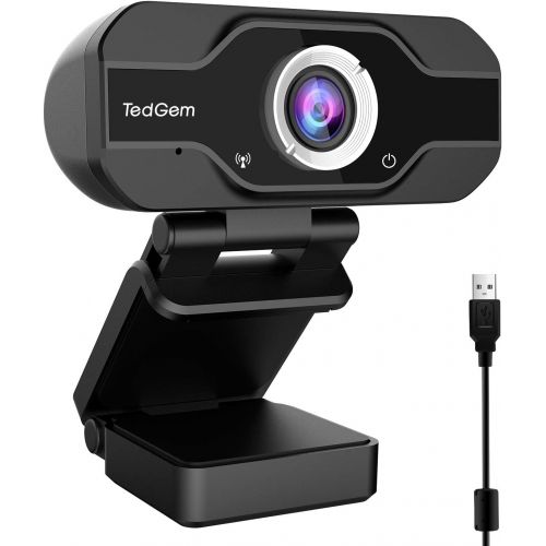  [아마존베스트]PC Webcam, TedGem 1080P Full HD Webcam USB Desktop & Laptop Webcam Live Streaming Webcam with Microphone Widescreen HD Video Webcam 90-Degree Extended View for Video Calling, Confe