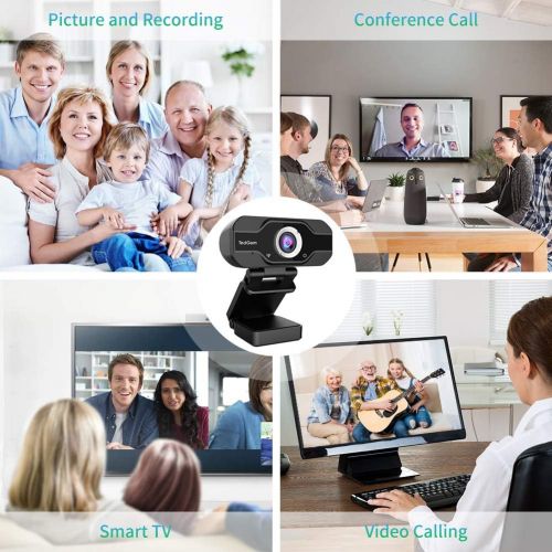  [아마존베스트]PC Webcam, TedGem 1080P Full HD Webcam USB Desktop & Laptop Webcam Live Streaming Webcam with Microphone Widescreen HD Video Webcam 90-Degree Extended View for Video Calling, Confe