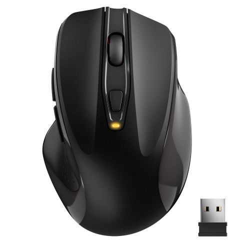  [아마존 핫딜]  [아마존핫딜]TedGem Kabellose Maus, Funkmaus 2.4G USB Wireless Maus, Tragbar Laptop Drahtlose Maus mit 6 Tasten, 5 Einstellbare DPI 2400/2000/1600/1200/800 fuer Laptop & PC, Microsoft & macOS(Sc