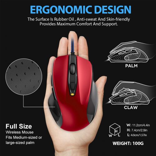  [아마존 핫딜]  [아마존핫딜]TedGem Maus, Ergonomisches Wired Mouse PC Maus Laptop Maus 6-Tasten 4 DPI(3200-2400-1200-800), Laptop Mouse Wired 1.5 Meter Geflochtenes Kabel Fuer Windows 7/8/10 / XP, Vista, Linux