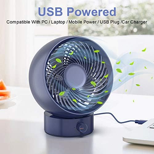  Mini Ventilator USB, TedGem Tischventilator USB Ventilator Klein Leise PC Ventilator 180 Arten Windgeschwindigkeit, Kann um 20 ° Nach Oben und Unten Verstellt Werden, fuer Buero, Zuh