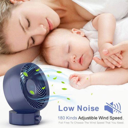  Mini Ventilator USB, TedGem Tischventilator USB Ventilator Klein Leise PC Ventilator 180 Arten Windgeschwindigkeit, Kann um 20 ° Nach Oben und Unten Verstellt Werden, fuer Buero, Zuh