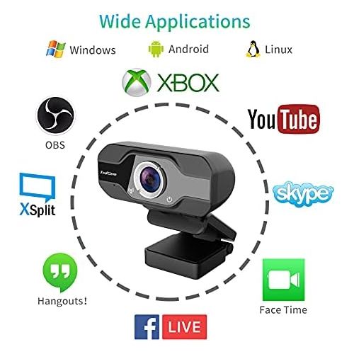  [아마존베스트]TedGem PC Webcam 1080p with Microphone, Full HD, USB, for Streaming and Video Calls -