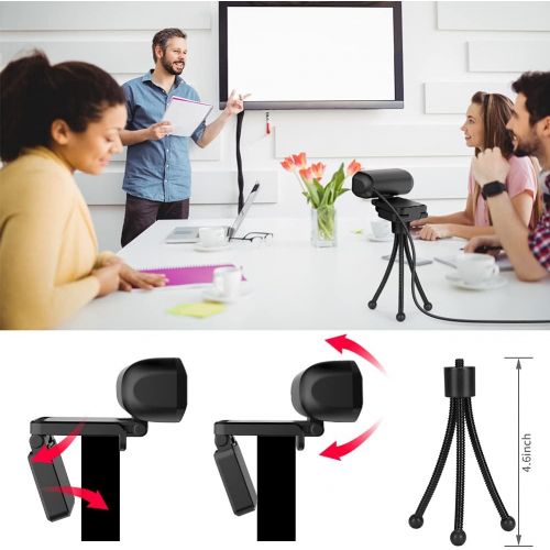  [아마존베스트]TedGem PC Webcam 1080p with Microphone, Full HD, USB, for Streaming and Video Calls -