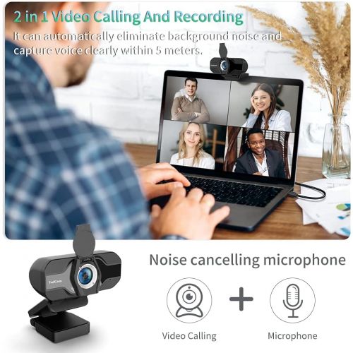  [아마존베스트]TedGem PC Webcam 1080p with Microphone, Full HD, USB, for Streaming and Video Calls -