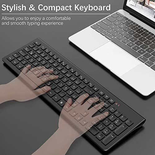  [아마존베스트]TedGem 2.4G USB Keyboard and Mouse, Wireless Keyboard Mouse Set, Computer Keyboard Wireless with Mouse, 2 in 1 USB Laptop Keyboard Wireless for PC / Computer / Laptop / Smart TV (D