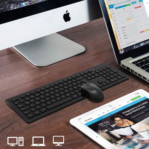  [아마존베스트]TedGem 2.4G USB Keyboard and Mouse, Wireless Keyboard Mouse Set, Computer Keyboard Wireless with Mouse, 2 in 1 USB Laptop Keyboard Wireless for PC / Computer / Laptop / Smart TV (D