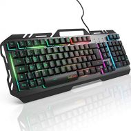 [아마존베스트]Gaming Keyboard, TedGem PC Gaming Keyboard PS4 Gaming Keyboard USB Wired Gaming Keyboard 19 Keys Anti-Ghosting with LED Illuminated Keyboard for PC / Laptop / PS4 / Xbox One (Germa