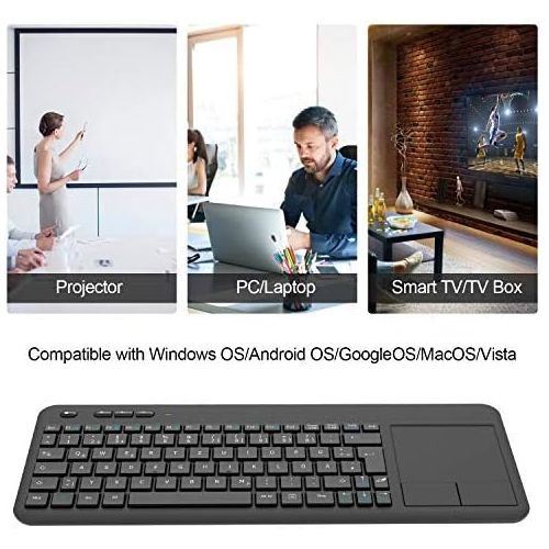  [아마존베스트]TedGem Wireless Keyboard Touch Keyboard 2.4G USB Keyboard Wireless Keyboard PC Keyboard USB with Nano USB Receiver for Laptop/Mac/PC/Android TV (German Keyboard Layout)