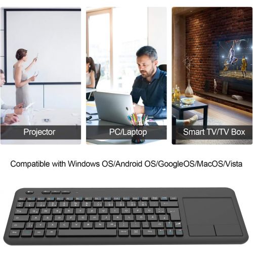  [아마존베스트]TedGem Wireless Keyboard Touch Keyboard 2.4G USB Keyboard Wireless Keyboard PC Keyboard USB with Nano USB Receiver for Laptop/Mac/PC/Android TV (German Keyboard Layout)