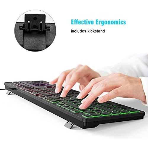  [아마존베스트]TedGem Keyboard, computer keyboard gaming, laptop keyboard, keyboard with RGB light, supports Windows 2000 / Windows XP / Windows 7-10.