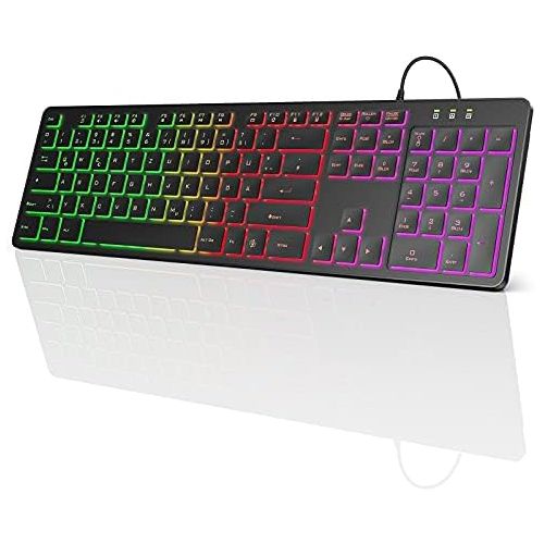  [아마존베스트]TedGem Keyboard, computer keyboard gaming, laptop keyboard, keyboard with RGB light, supports Windows 2000 / Windows XP / Windows 7-10.