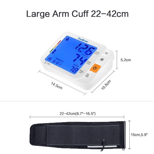  Tediver Digital Blood Pressure Monitor, Large Cuff 0.7-1.3 Feet - Automatic Upper Arm Blood Pressure...