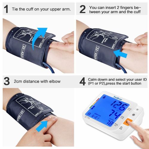  Tediver Digital Blood Pressure Monitor, Large Cuff 0.7-1.3 Feet - Automatic Upper Arm Blood Pressure...