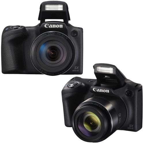  Teds Canon PowerShot SX420 IS Built-In Wi-Fi with NFC 20MP Digital Camera 64GB Accessory Kit BLACK