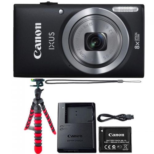  Teds Canon Powershot Ixus 185  ELPH 180 20MP Compact Digital Camera Black with Flexible Tripod