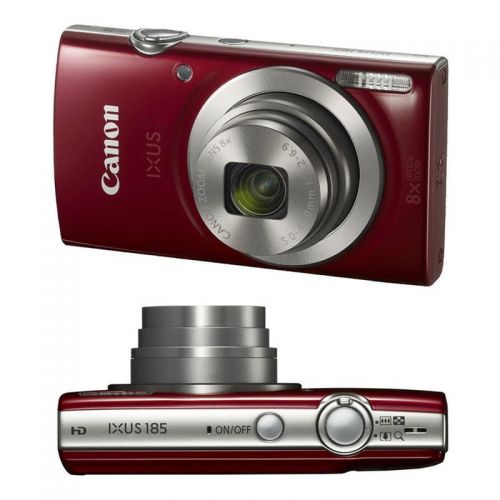  Teds Canon Powershot Ixus 185  ELPH 180 20MP Compact Digital Camera Red with 8GB Accessory Bundle