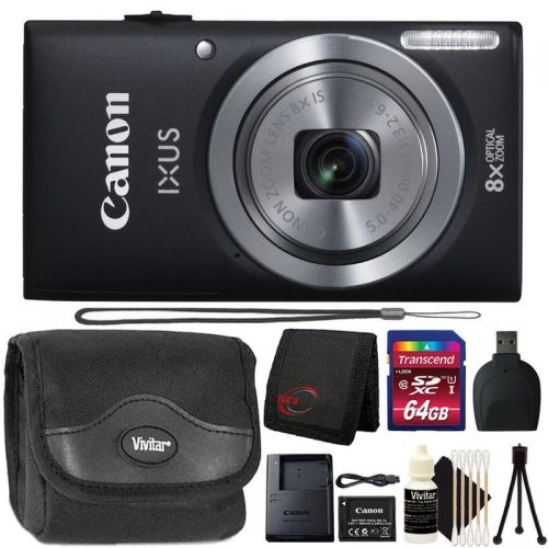 Teds Canon Powershot Ixus 185  ELPH 180 20MP Compact Digital Camera Black with 64GB Accessory Kit