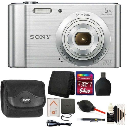  Teds Sony Cyber-shot DSC-W800 Digital Camera (Silver) with 64GB Accessory Kit