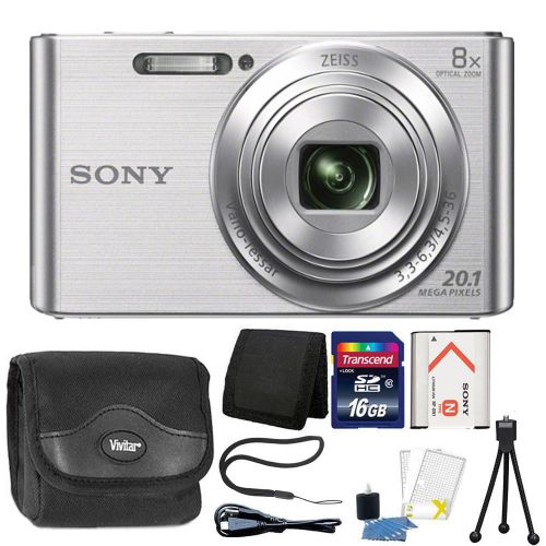  Teds Sony Cybershot W830 20.1MP Compact Digital Camera Silver with Complete Accessory Bundle