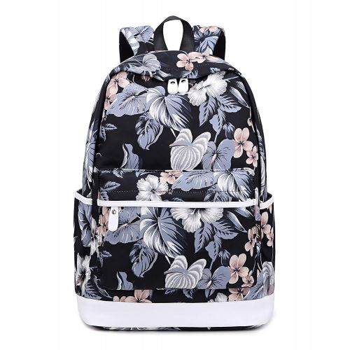  Teecho Cute School Backpack for Girl Stylish Laptop Backpack Set 3 Pieces for Women Black