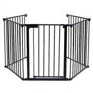 Teekland Baby Gate Fireplace Safety Fence with Doors, Pet Dog Gate/Baby Play Yard/Play Pen Extended...