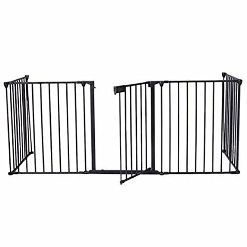  Teekland Baby Gate Fireplace Safety Fence with Doors, Pet Dog GateBaby Play YardPlay Pen Extended...