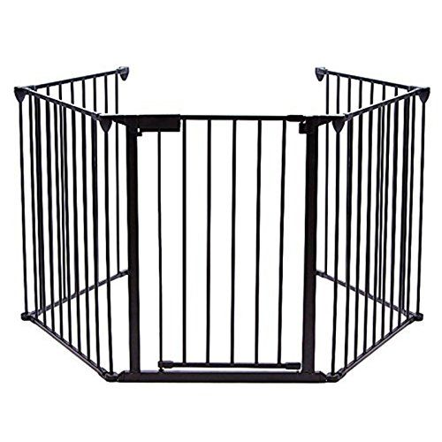  Teekland Baby Gate Fireplace Safety Fence with Doors, Pet Dog GateBaby Play YardPlay Pen Extended...