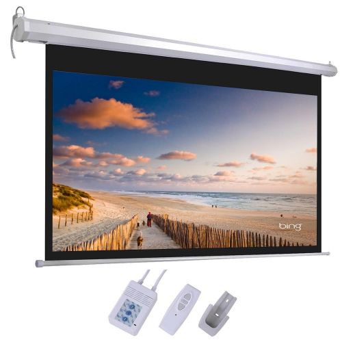  Teekland 100 16:9 87 x 49 Viewing Area Motorized Projector Screen with Remote Control Matte White