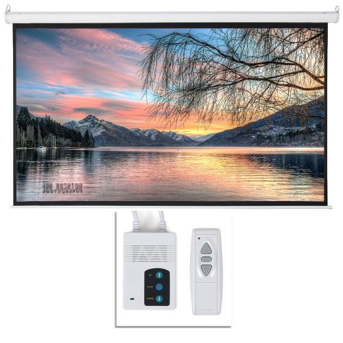  Teekland 100 16:9 87 x 49 Viewing Area Motorized Projector Screen with Remote Control Matte White