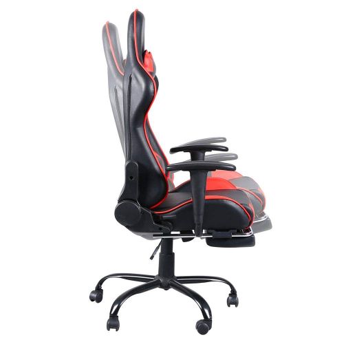  Teekland High Back Swivel Chair Racing Gaming Chair Office Chair with Footrest Tier Black & Red