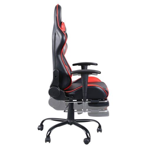  Teekland High Back Swivel Chair Racing Gaming Chair Office Chair with Footrest Tier Black & Red