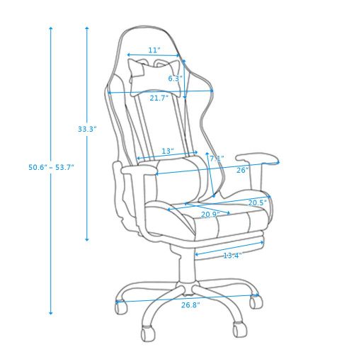  Teekland High Back Swivel Chair Racing Gaming Chair Office Chair with Footrest Tier Black & Red