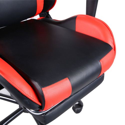  Teekland High Back Swivel Chair Racing Gaming Chair Office Chair with Footrest Tier Black & Red