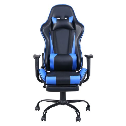  Teekland High Back Swivel Chair Racing Gaming Chair Office Chair with Footrest Tier Black & Blue